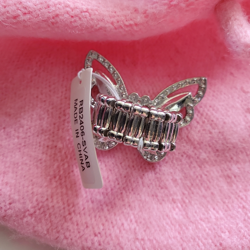 Butterfly Stretch Ring - Ab Rhinestones - Picture 4 of 4